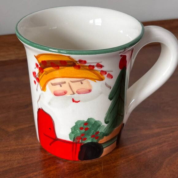 Vietri Old St. Nick Mug 2022 Limited Edition Santa & Bird Italy Made Christmas - Picture 4 of 12